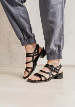 Mireia Playà Maxime Vegan Satin Strap Sandals | Black
