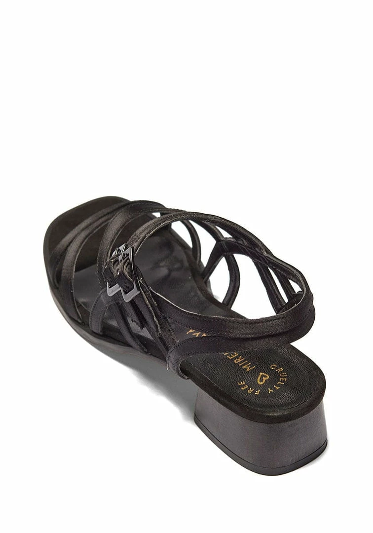Mireia Playà Maxime Vegan Satin Strap Sandals | Black 7 Mireia Playà Maxime Vegan Satin Strap Sandals | Black
