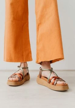 Mireia Playà Melissa Vegan Satin Low Platform Sandals | Multicolour & Terracotta Tile Shoes