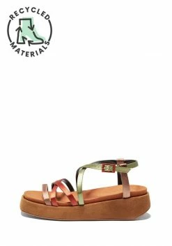 Mireia Playà Melissa Vegan Satin Low Platform Sandals | Multicolour & Terracotta Tile Shoes