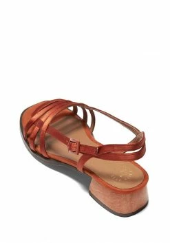 Mireia Playà Shoes Melita Vegan Satin Block Heel Slingback Sandals | Terracotta Tile