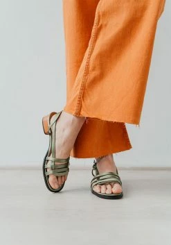 Mireia Playà Shoes Melita Vegan Satin Block Heel Slingback Sandals | Green