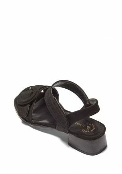 Mireia Playà Micaela Vegan Suede Velcro Strap Sandals | Black