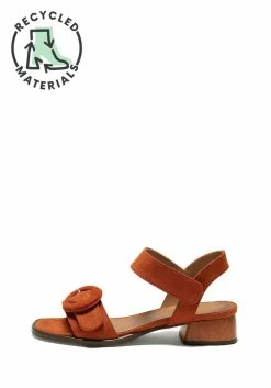 Mireia Playà Micaela Vegan Suede Velcro Strap Sandals | Terracotta Tile