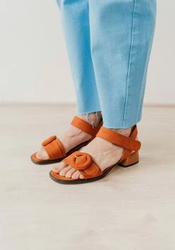 Mireia Playà Micaela Vegan Suede Velcro Strap Sandals | Terracotta Tile