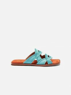 Mireia Playà Morgana Vegan Satin Slider Sandals | Blue