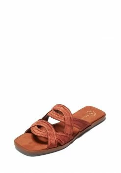 Mireia Playà Morgana Vegan Satin Slider Sandals | Terracotta Tile