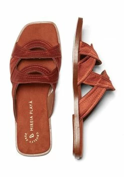 Mireia Playà Morgana Vegan Satin Slider Sandals | Terracotta Tile