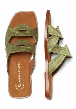 Mireia Playà Morgana Vegan Satin Slider Sandals | Green Shoes 11 Mireia Playà Morgana Vegan Satin Slider Sandals | Green Shoes