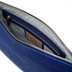 MURMALI Delta Handcrafted Cork Vegan Large Clutch Pouch | Navy