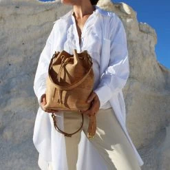 MURMALI Gamma Handcrafted Cork Vegan Bucket Backpack | Natural Bags