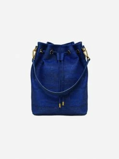 MURMALI Gamma Handcrafted Cork Vegan Bucket Backpack | Navy Bags