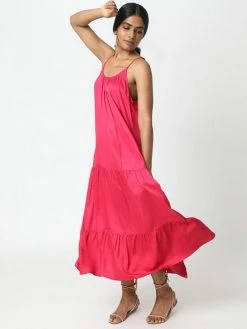 Neu Nomads Barcelona TENCELâ„¢ Vegan Silk Maxi Dress | Fuchsia Clothing