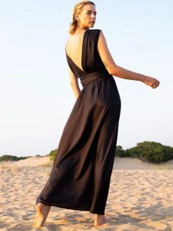 Neu Nomads Grace TENCELâ„¢ Modal Vegan Silk Gown | Black