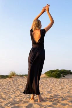 Neu Nomads Grace TENCEL™ Modal Vegan Silk Gown | Black