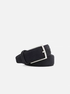 NOAH - Italian Vegan Shoes 35mm Vegan Suede Belt | Blue Accessories