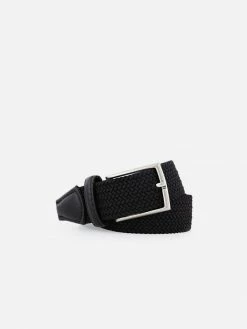 NOAH - Italian Vegan Shoes Unisex Stretchable Woven Vegan Belt | Black