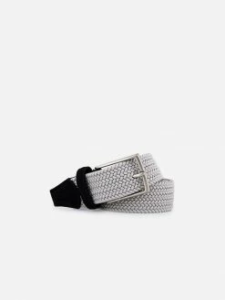 NOAH - Italian Vegan Shoes Unisex Stretchable Woven Vegan Belt | Grey Accessories