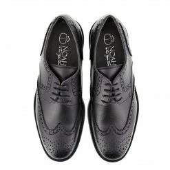 NOAH - Italian Vegan Shoes Achille Vegan Nappa Leather Brogued Derby | Black