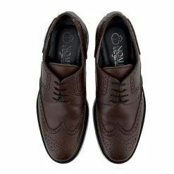 NOAH - Italian Vegan Shoes Achille Vegan Nappa Leather Brogued Derby | Brown