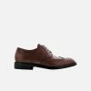 NOAH - Italian Vegan Shoes Achille Vegan Nappa Leather Brogued Derby | Cognac