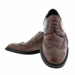 NOAH - Italian Vegan Shoes Achille Vegan Nappa Leather Brogued Derby | Cognac