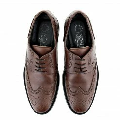 NOAH - Italian Vegan Shoes Achille Vegan Nappa Leather Brogued Derby | Cognac