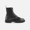 NOAH - Italian Vegan Shoes Bettina Vegan Leather & Suede Boots | Black