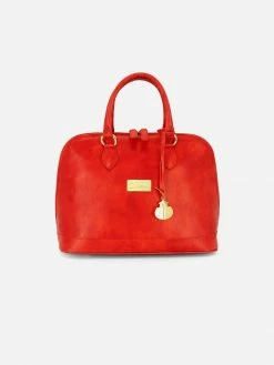 NOAH - Italian Vegan Shoes Bags Capri Vegan Leather Handbag | Red Orange