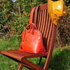 NOAH - Italian Vegan Shoes Bags Capri Vegan Leather Handbag | Red Orange