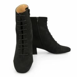 NOAH - Italian Vegan Shoes Carlotta Vegan Suede Lace Up Boot | Black 9 NOAH - Italian Vegan Shoes Carlotta Vegan Suede Lace Up Boot | Black
