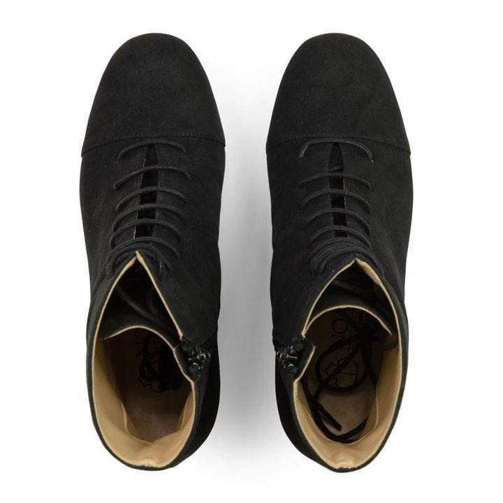 NOAH - Italian Vegan Shoes Carlotta Vegan Suede Lace Up Boot | Black 6 NOAH - Italian Vegan Shoes Carlotta Vegan Suede Lace Up Boot | Black