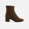 NOAH - Italian Vegan Shoes Carlotta Vegan Suede Lace Up Boot | Brown