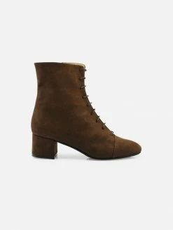 NOAH - Italian Vegan Shoes Carlotta Vegan Suede Lace Up Boot | Brown