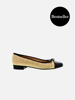 NOAH - Italian Vegan Shoes Catherine Vegan Suede Flat | Beige Nude