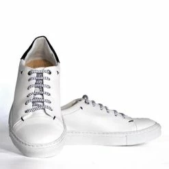 NOAH - Italian Vegan Shoes Sammy Grape Leather Vegan Trainer | White & Blue