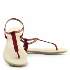 NOAH - Italian Vegan Shoes Diana Vegan Suede Leather Strap Sandal | Red