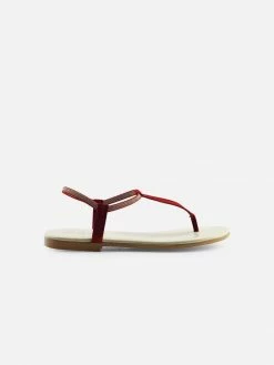 NOAH - Italian Vegan Shoes Diana Vegan Suede Leather Strap Sandal | Red