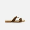 NOAH - Italian Vegan Shoes Letizia Vegan Suede Slip On Sandal | Brown