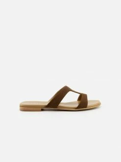 NOAH - Italian Vegan Shoes Letizia Vegan Suede Slip On Sandal | Brown