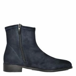 NOAH - Italian Vegan Shoes Rebecca Vegan Suede Ankle Boot | Navy Blue
