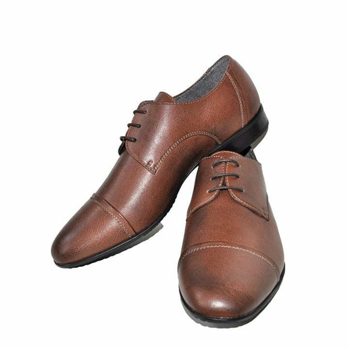 NOAH - Italian Vegan Shoes Roberto Vegan Nappa Leather Lace Up Derby | Brown 4 NOAH - Italian Vegan Shoes Roberto Vegan Nappa Leather Lace Up Derby | Brown