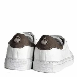 NOAH - Italian Vegan Shoes Sammy Grape Leather Vegan Trainer | White & Taupe