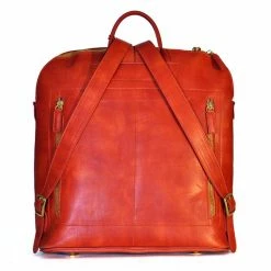 NOAH - Italian Vegan Shoes Bellagio Vegan Leather Backpack | Red Orange Bags