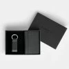 Oliver Co. London RFID Compact Apple Leather Vegan Wallet Gift Set | Black