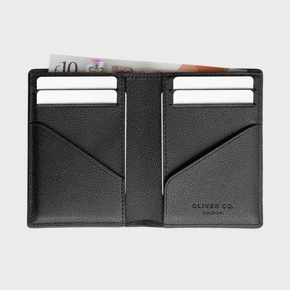 Oliver Co. London RFID Compact Apple Leather Vegan Note Wallet | Black Accessories 4 Oliver Co. London RFID Compact Apple Leather Vegan Note Wallet | Black Accessories
