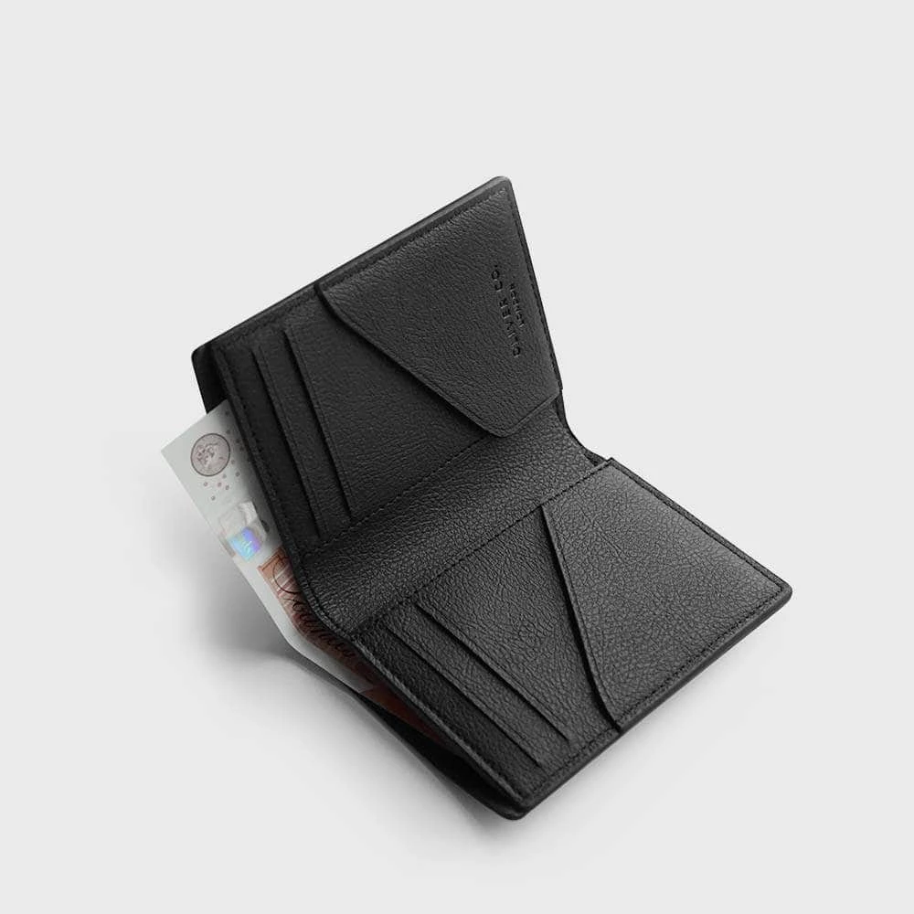 Oliver Co. London RFID Compact Apple Leather Vegan Note Wallet | Black Accessories 7 Oliver Co. London RFID Compact Apple Leather Vegan Note Wallet | Black Accessories