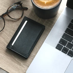 Oliver Co. London RFID Compact Apple Leather Vegan Wallet | Black