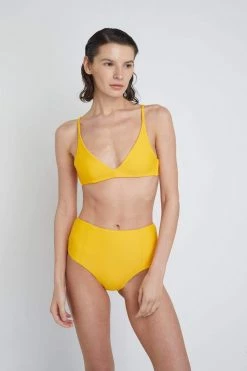 Ozero Swimwear Clothing Caspian ECONYL® High Waisted Bikini Bottom | Tangerine Orange