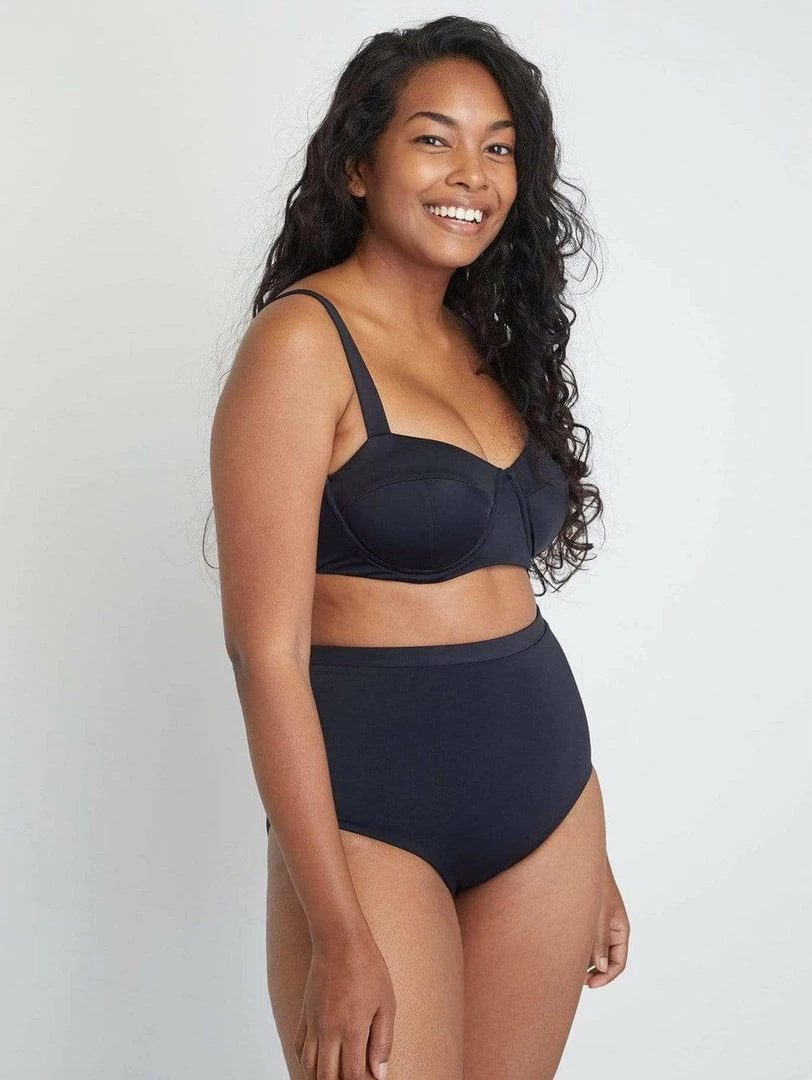 Ozero Swimwear Clothing Constance ECONYL® High Waisted Bikini Bottom | Black 3 Ozero Swimwear Clothing Constance ECONYL® High Waisted Bikini Bottom | Black